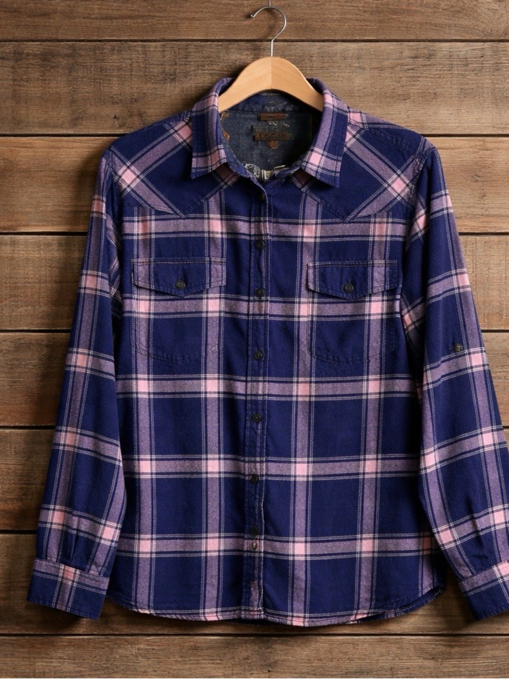 Jachs Girlfriend Blue & Pink Lightweight Flannel Shirt